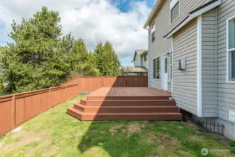 Newly painted back deck.