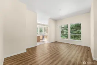 Large dining room just off of the kitchen is perfect for entertaining.