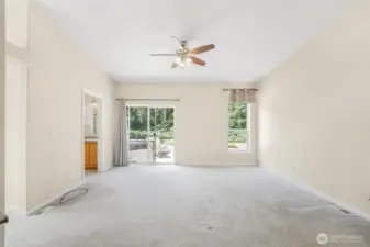 The Primary Bedroom is complete with 2 walk-in closets, 5 piece ensuite, retreat room/office and deck access close to the hot tub.