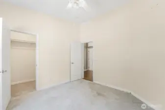 The second bedroom has a walk-in closet.