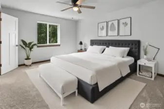 Primary bedroom 2nd level virtually staged