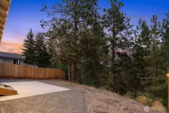 Backyard with greenbelt