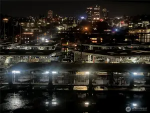 Beautiful night views of the city and glowing boathouses lights.