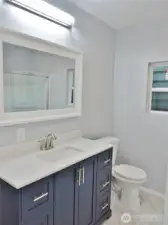 Bathroom with all new vanity, etc.