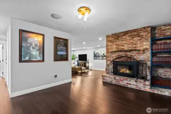 Beautiful brick, EPA-rated insert provides cozy, smokeless warmth.