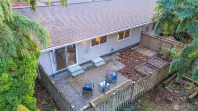 Spacious and fenced backyard