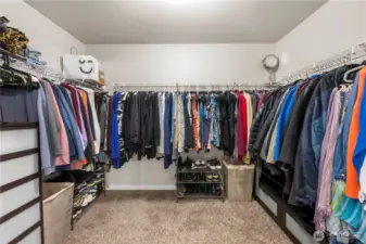Generous walk-in closet in the primary suite.