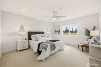 Welcome to the Owners Suite. So much space, views across the fields to the mountains, all new recessed lighting, new carpet, millwork, doors... everything!