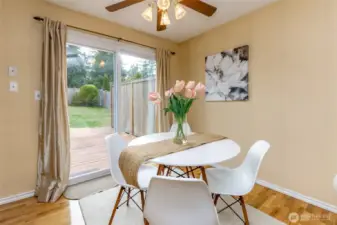 Dining room out to patio