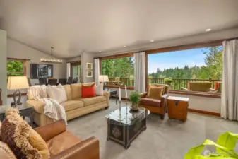 Spacious living room with huge windows to enjoy the views.