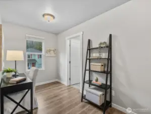 The landing upstairs - perfect office or play space.