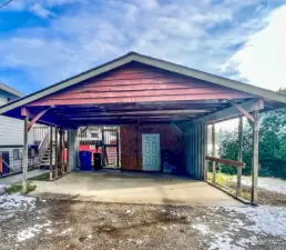 Carport with storage at the back