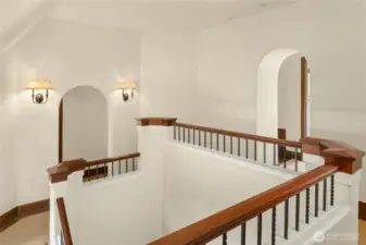 The upstairs hallway.  Simple and beautiful architecture.