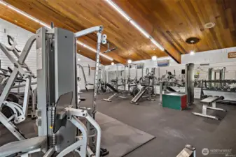 Gym, male and female dressing rooms/showers, and sauna on-site