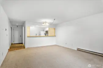 Open concept living space- new carpet in 2023