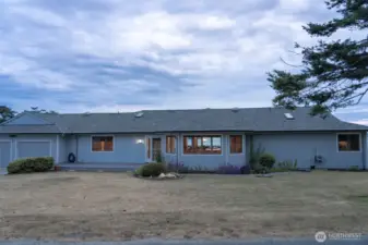 Even the front yard as a view of the water