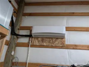 2 mini splits in teh shop for A/C & heat.