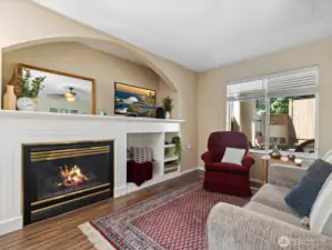 Cozy living room with gas fireplace