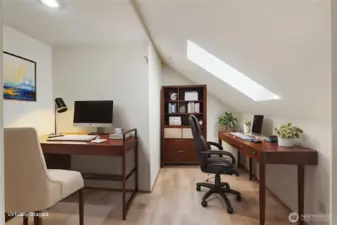 Den/Office off the Primary Bedroom Virtually Staged