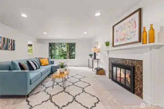 Spacious, and accommodating of any and all furniture you bring in, this living room has space for the whole group!