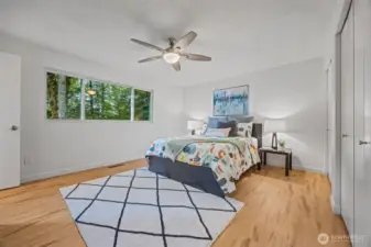 Upstairs, the primary bedroom offers more than enough room for your king-sized bed, dresser, and more! Plus double closets with adjustable closet systems makes life easy!
