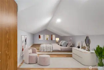 ADU- with cozy space for setting up bedroom. Virtually staged.