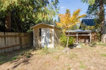 Wood shed for additional storage
