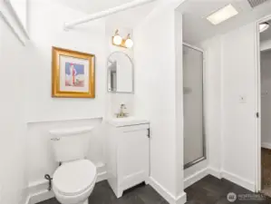 3/4 bath downstairs.