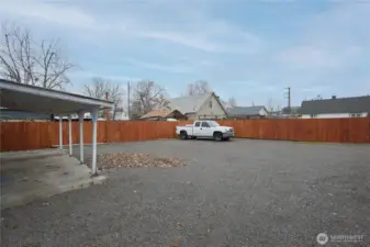 Covered Carport/Patio looking West.