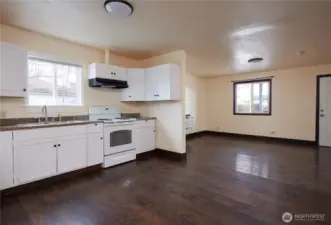 Lower Unit Kitchen and Living Room