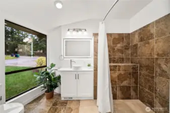 2nd bathroom with shower on main level