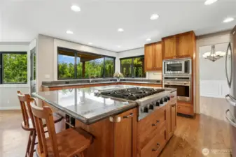 Guests can sit an the bar and watch the chef prepare.