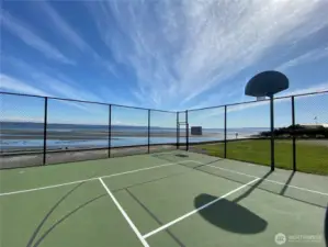 Tennis and basket ball courts.