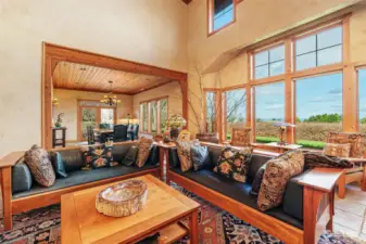 Inviting living room with views of the straight