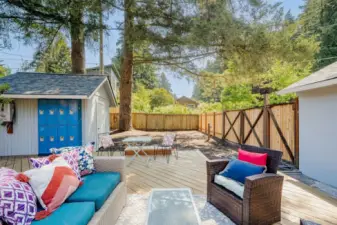 the deck was built around a Hot Tub, the electricity is all set for it, and there is an outdoor  propane shower ready for  you to put to use!