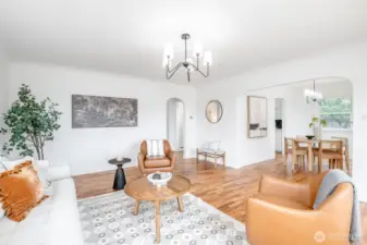 You'll love the arched doorways leading out of the living room.