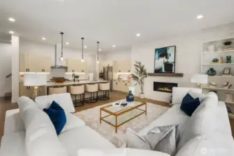 Living Room with Natural Gas Fireplace