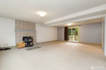 Lower level Rec room showing access to the back yard.