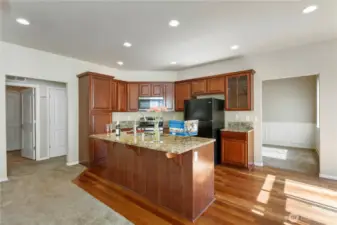 Great eat in kitchen! Marble counter tops and beautiful flooring!