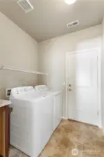 Laundry Room on the main floor. Door leads to the garage.