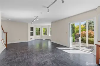 Large open basement with walk out to garden.