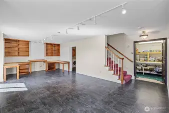 Basement office area.