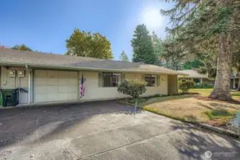 Driveway and private garage