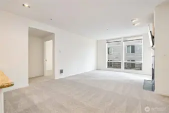 Living room with tons of natural light.