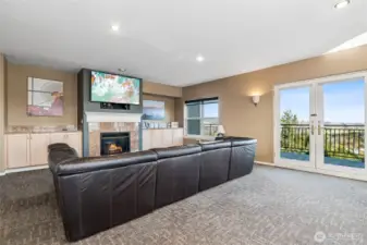 Big Screen TV and View Balcony