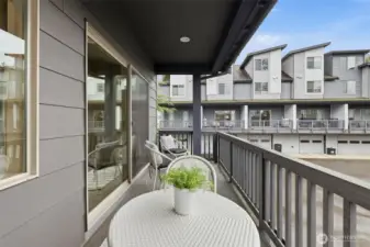 Covered deck off the main living area, ideal for year-round outdoor enjoyment