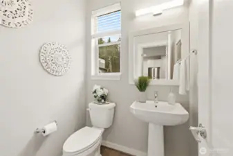 Convenient main floor bathroom with contemporary finishes