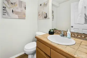 Main level half bathroom