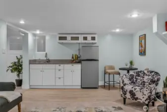 New flooring throughout lower level.