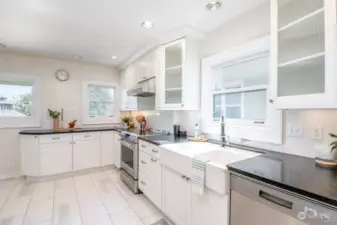You will enjoy the beautiful light and bright remodeled kitchen.